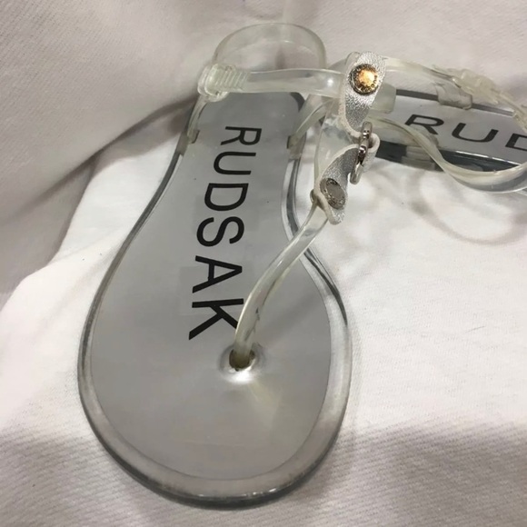 Rudsak Clear Jelly Thong flip flop sandals model 588 Silver,sz 10 - Picture 1 of 10